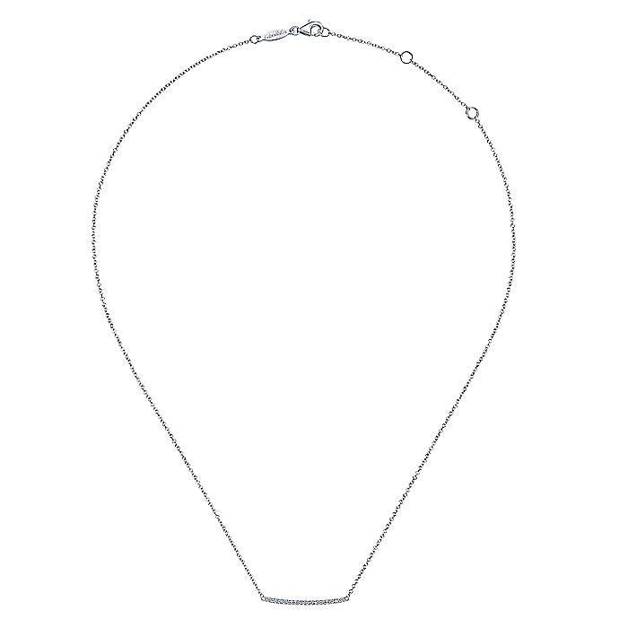 Gabriel & Co. NK5986W45JJ 14K White Gold Curved Pavé Diamond Bar Necklace