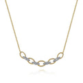 Gabriel & Co. NK6063M45JJ 14K Yellow-White Gold Twisted Rope Oval Link Necklace with Diamond Connectors