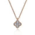 Gabriel & Co. NK6082K45JJ 14K Rose Gold Diamond Clover Pendant Necklace