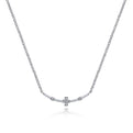 Gabriel & Co. NK6111W45JJ 14K White Gold Curved Bar Necklace with Diamond Stations