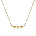 Gabriel & Co. NK6116Y4JJJ 14K Yellow Gold Graduated Pyramid Bar Necklace