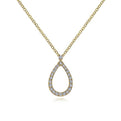 Gabriel & Co. NK6134Y45JJ 14K Yellow Gold Teardrop Diamond Pendant Necklace