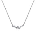 Gabriel & Co. NK6139W44JJ 14K White Gold Baguette and Round Diamond Zig Zag Necklace