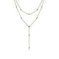 Gabriel & Co. NK6193M45JJ 14K Yellow-White Gold Two Strand Diamond Station Y Necklace