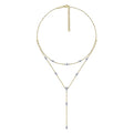 Gabriel & Co. NK6193M45JJ 14K Yellow-White Gold Two Strand Diamond Station Y Necklace