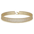 Gabriel & Co. NK6209Y45JJ 14K Yellow Gold Wide Diamond Station Choker Necklace with Bujukan Beads