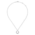 Gabriel & Co. NK6214W45JJ 14K White Gold Diamond Circle Pendant Necklace