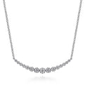 Gabriel & Co. NK6215W45JJ 14K White Gold Buttercup Set Diamond Curved Bar Necklace