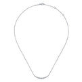 Gabriel & Co. NK6215W45JJ 14K White Gold Buttercup Set Diamond Curved Bar Necklace