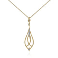 Gabriel & Co. NK6346Y45JJ 14K Yellow Gold Open Teardrop Pendant Necklace with Diamond Accents