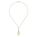 Gabriel & Co. NK6346Y45JJ 14K Yellow Gold Open Teardrop Pendant Necklace with Diamond Accents