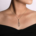 Gabriel & Co. NK6346Y45JJ 14K Yellow Gold Open Teardrop Pendant Necklace with Diamond Accents