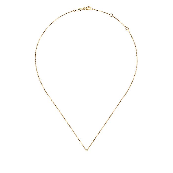 Gabriel & Co. NK6357Y45JJ 14K Yellow Gold Teardrop Diamond Pavé Pendant Necklace with Beaded Frame