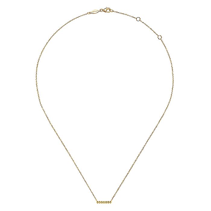 Gabriel & Co. NK6396Y4JJJ 14K Yellow Gold Bujukan Beaded Bar Necklace