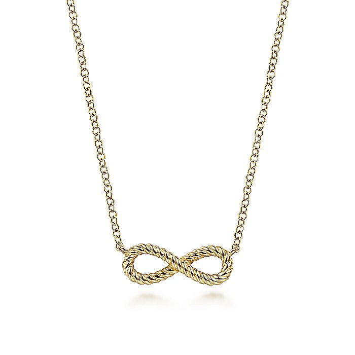 Gabriel & Co. NK6404Y4JJJ 14K Yellow Gold Twisted Rope Infinity Pendant Necklace