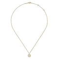 Gabriel & Co. NK6412Y4JPL 14K Yellow Gold Round Pearl Pendant Necklace with Bujukan Beaded Frame