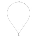 Gabriel & Co. NK6422W45JJ 14K White Gold Diamond Pavé Moon Pendant Necklace