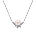 Gabriel & Co. NK6439W45PL 14K White Gold Pearl and Diamond Necklace