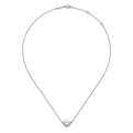 Gabriel & Co. NK6439W45PL 14K White Gold Pearl and Diamond Necklace