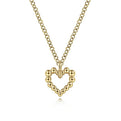 Gabriel & Co. NK6463Y4JJJ 14K Yellow Gold Bujukan Bead Open Heart Pendant Necklace