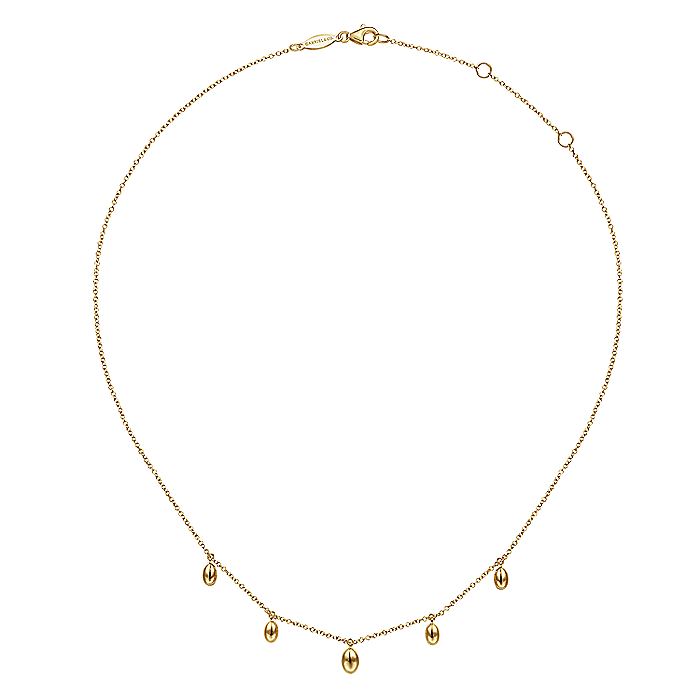 Gabriel & Co. NK6470Y4JJJ 14K Yellow Gold Chain Necklace with Bujukan Bead Drops