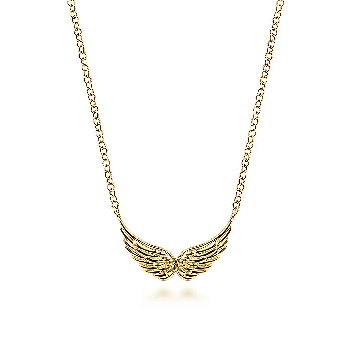 Gabriel & Co. NK6477Y4JJJ 14K Yellow Gold Wings Necklace