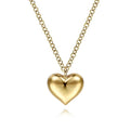 Gabriel & Co. NK6478Y4JJJ 14K Yellow Gold Puff Heart Pendant Necklace