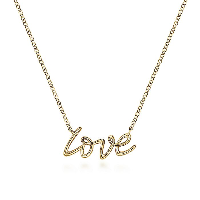 Gabriel & Co. NK6479Y4JJJ 14K Yellow Gold Love Necklace