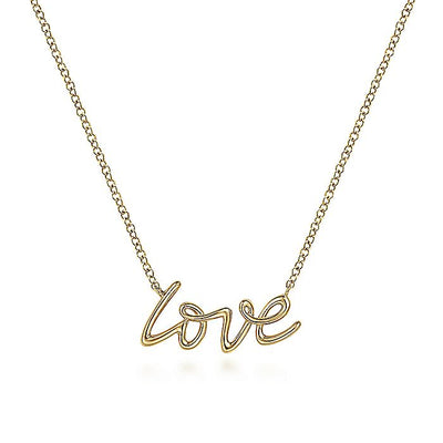 Gabriel & Co. NK6479Y4JJJ 14K Yellow Gold Love Necklace