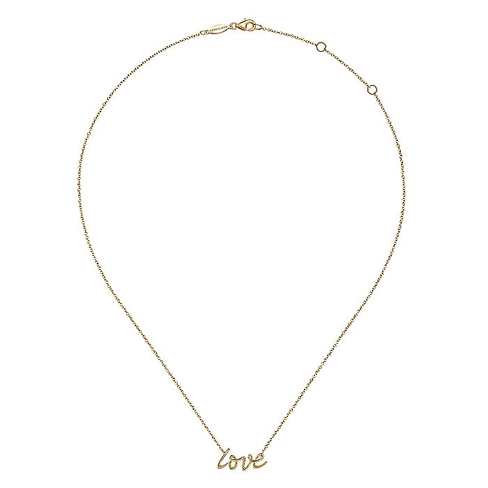 Gabriel & Co. NK6479Y4JJJ 14K Yellow Gold Love Necklace