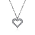 Gabriel & Co. NK6489W45JJ 14K White Gold Diamond Heart Pendant Necklace