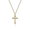 Gabriel & Co. NK6492Y4JJJ 14K Yellow Gold Twisted Rope Cross Pendant Necklace