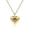 Gabriel & Co. NK6501Y45JJ 14K Yellow Gold Puff Heart Pendant Necklace with Diamond Star