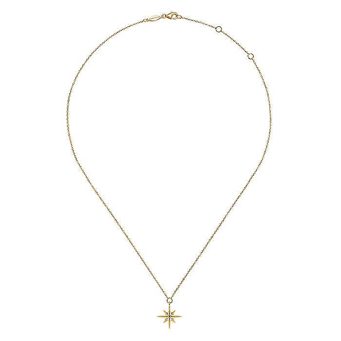 Gabriel & Co. NK6524Y4JJJ 14K Yellow Gold Star Pendant Necklace