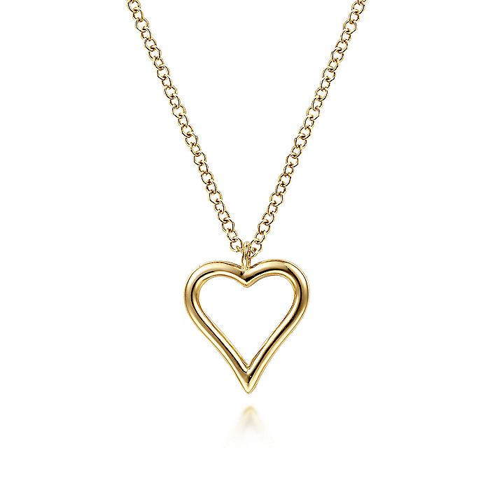 Gabriel & Co. NK6526Y4JJJ 14K Yellow Gold Open Heart Pendant Necklace