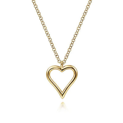 Gabriel & Co. NK6526Y4JJJ 14K Yellow Gold Open Heart Pendant Necklace