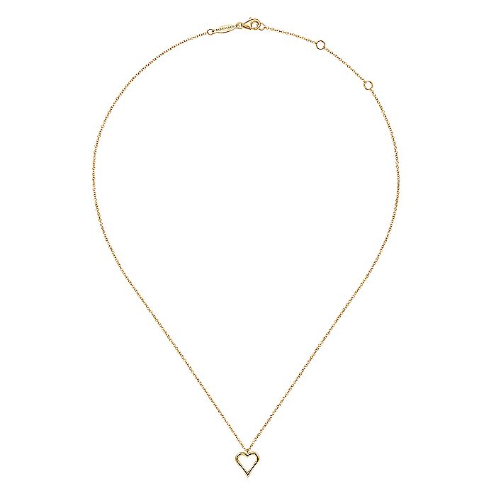 Gabriel & Co. NK6526Y4JJJ 14K Yellow Gold Open Heart Pendant Necklace