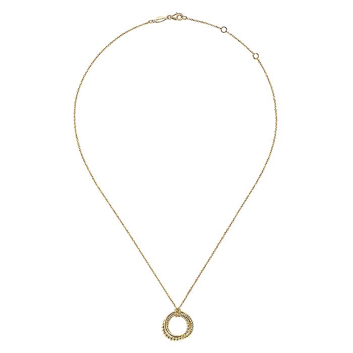 Gabriel & Co. NK6531Y4JJJ 14K Yellow Gold Twisted Rope Multi Circle Pendant Necklace