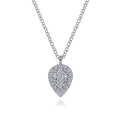 Gabriel & Co. NK6586W45JJ 14K White Gold Inverted Teardrop Diamond Pendant Necklace