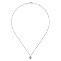 Gabriel & Co. NK6586W45JJ 14K White Gold Inverted Teardrop Diamond Pendant Necklace