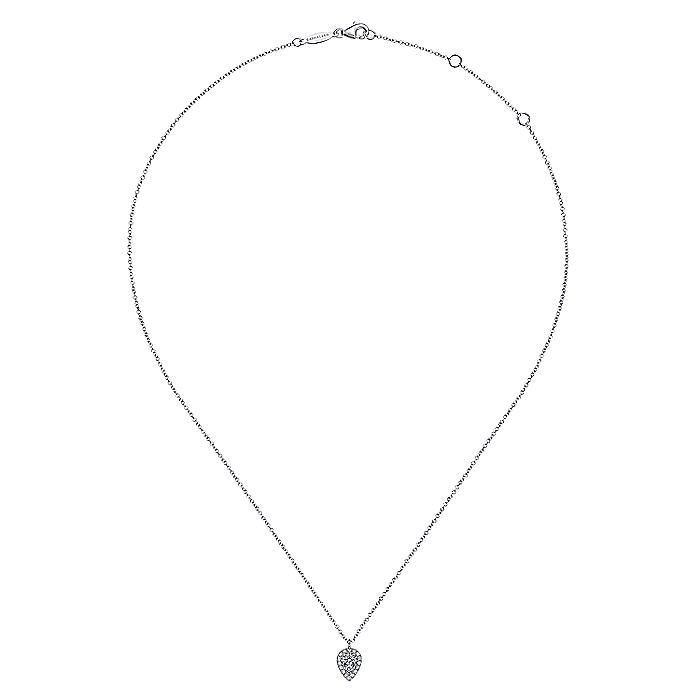 Gabriel & Co. NK6586W45JJ 14K White Gold Inverted Teardrop Diamond Pendant Necklace