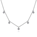 Gabriel & Co. NK6591W45JJ 14K White Gold Diamond Pavé Clover Drop Necklace