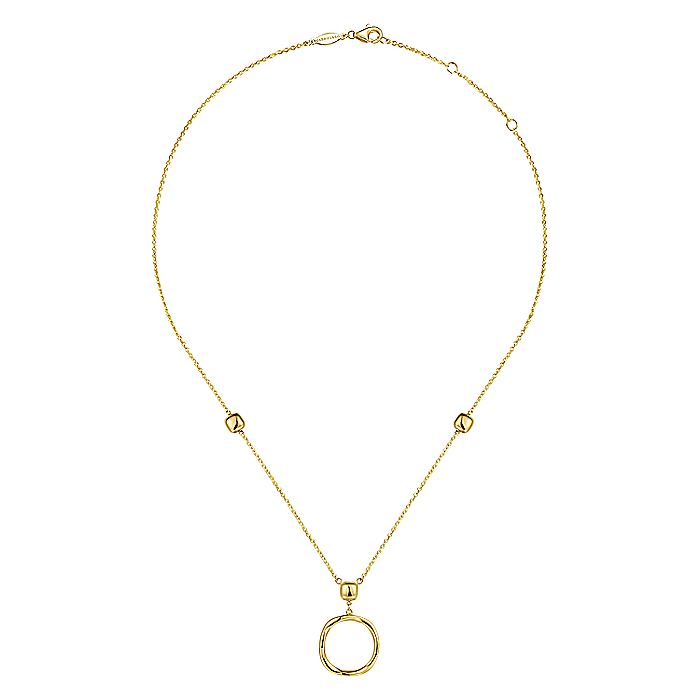 Gabriel & Co. NK6716Y4JJJ 14K Yellow Gold Twisted Circle Pendant Necklace