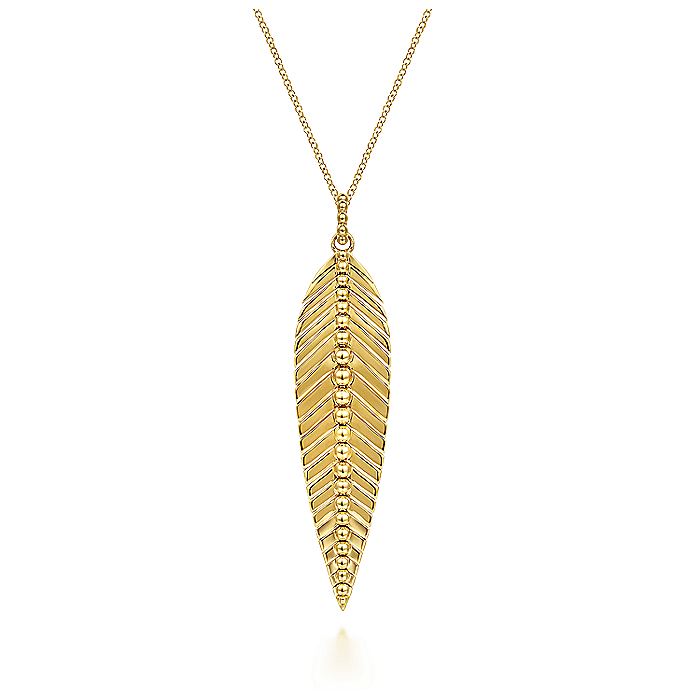 Gabriel & Co. NK6764Y4JJJ 14K Yellow Gold Leaf Pendant Necklace