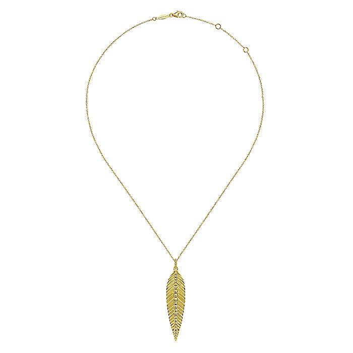 Gabriel & Co. NK6764Y4JJJ 14K Yellow Gold Leaf Pendant Necklace