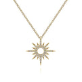 Gabriel & Co. NK6766Y45JJ 14K Yellow Gold Diamond Spike Starburst Pendant Diamond Necklace