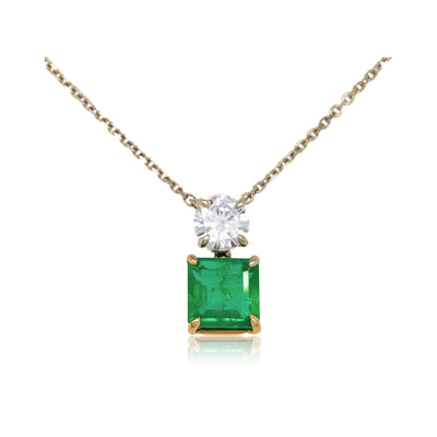 14K TT 0.50TW EMERALD 1.32CT S 7235